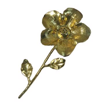 Salière fleur en métal argenté ou doré, or