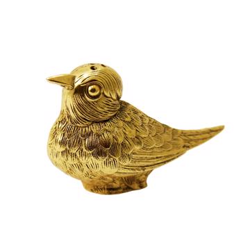 Salière et poivrière Oiseau en métal argenté ou doré, or