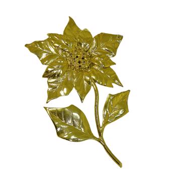 Salière Poinsettia en métal argenté ou doré, or