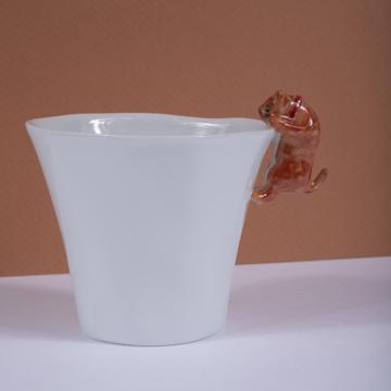 Tasse Chat en porcelaine de Limoges, orange, café/thé [1]
