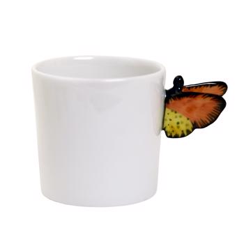 Tasses Papillon en Porcelaine de Limoges, jaune orange, tasse à café [3]