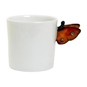 Tasses Papillon en Porcelaine de Limoges, orange, moka [4]