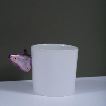 Tasses Papillon en Porcelaine de Limoges, mauve, moka [1]