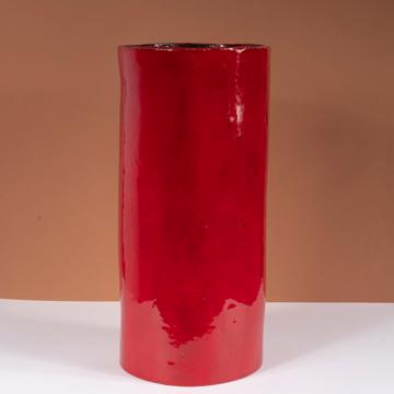 Grand Vase Rouge en faïence, rouge [1]