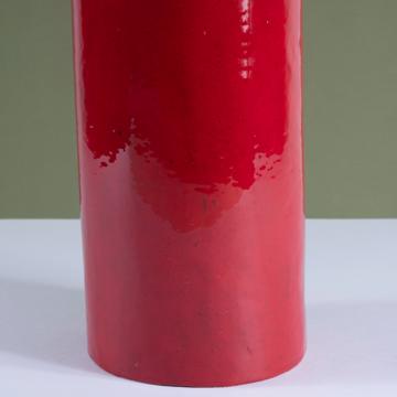 Grand Vase Rouge en faïence, rouge foncé [2]