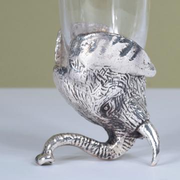 Flûte Éléphant en cristal et métal argenté ou doré, argent [2]