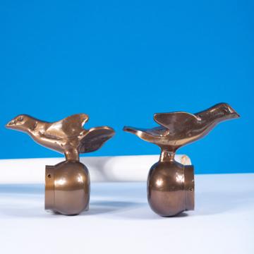 Embout de tringle à rideau Oiseau en laiton, bronze [6]