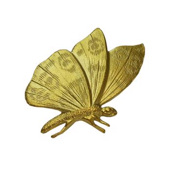 Pin's Papillon en cuivre argenté ou doré, or mat, droite [3]