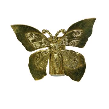 Salière Papillon en métal argenté ou doré, or