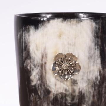 Timbale en Corne motif Sakura, argent, 10 cm de haut [2]