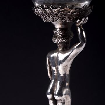 Flûtes à champagne Adam et Eve en cristal et métal argenté, argent, la paire [4]