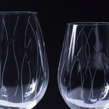 Verres à vin Onde en Cristal gravé, transparent, paire [2]