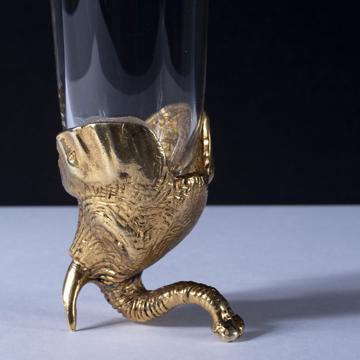 Flûte Éléphant en cristal et métal argenté ou doré, or [2]