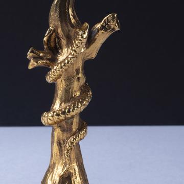 Verre Serpent en cristal et métal argenté ou doré, or [2]