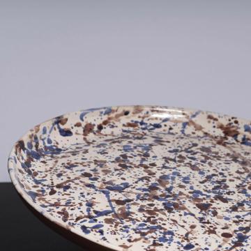 Drip plate in red earthenware, dark blue [3]