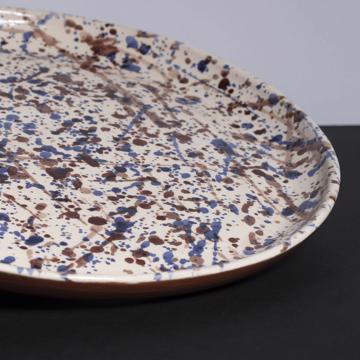 Drip plate in red earthenware, dark blue [5]