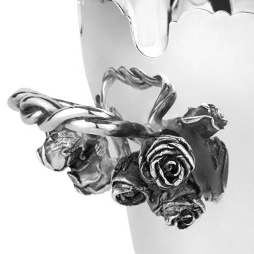Rafraîchissoir à verres Roses en métal argenté, argent [3]