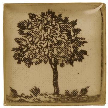 Boutons de Manchette Jardinier en Découpage et résine, gris clair, arbre