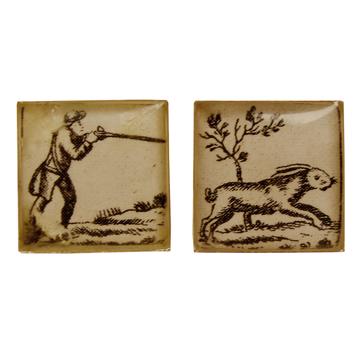 Hunter Cufflinks in decoupage and resin