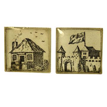 Boutons de Manchette Demeure en Découpage et résine