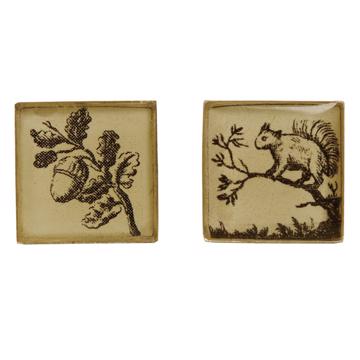 Squirell Cufflinks in decoupage and resin, multicolor [2]