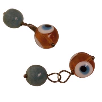 Eye cuff-links with spun glass, orange [3]