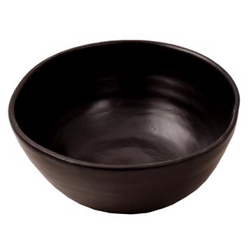 Round Bowl in earthenware, mat black, 15 cm