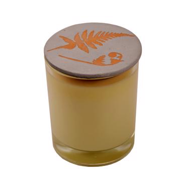 Bougie Parfumée in glass and earthenware, light grey, beeswaxe