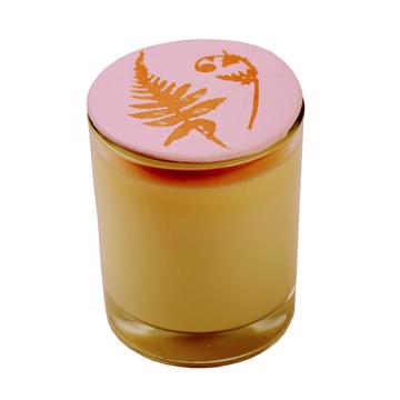Bougie Parfumée in glass and earthenware, light pink, beeswaxe