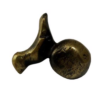 Bouton de porte Oiseau en métal patiné, bronze, main droite [2]