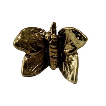 Bouton de porte Papillon en métal patiné, bronze
