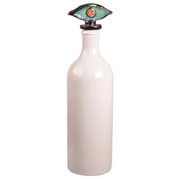 Eye Bottle in Earthenware and Stoneware, aqua, 75 cl