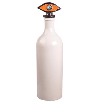 Eye Bottle in Earthenware and Stoneware, strong orange, 75 cl