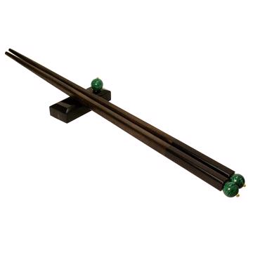 Natural Stones Chopsticks in rosewood, dark green [3]