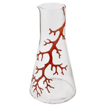 Carafe Corail en cristallin émaillé, rouge, forme standard