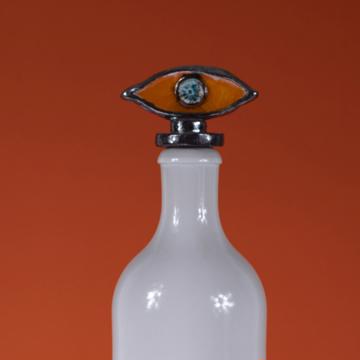 Eye Bottle in Earthenware and Stoneware, strong orange, 75 cl [2]
