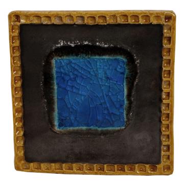 Square Azulejos Tile in earthenware, cocoa
