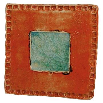 Square Azulejos Tile in earthenware