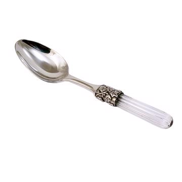 Fidélio spoon in silver plated and cristal, transparent, coffee/tea