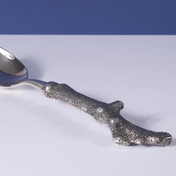 Coral spoon in silver plated, silver, dessert [2]