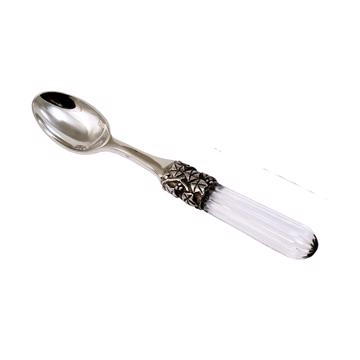 Fidélio spoon in silver plated and cristal, transparent, moka [3]