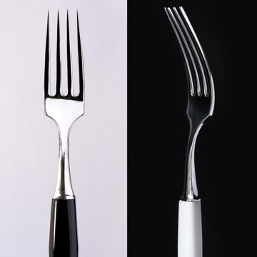 Piano Cutlery in resin and stainless steel, black, set of 2 [2]