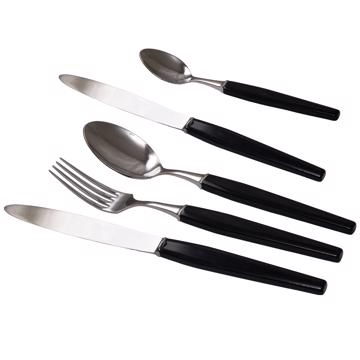 Piano Cutlery in resin and stainless steel, black, set of 5 [2]
