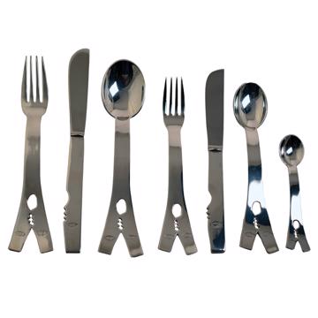 "The Kiss" cutlery in silver plated, silver, set of 7 [3]