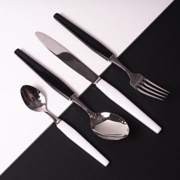 Piano Cutlery in resin and stainless steel, black, set of 5 [1]