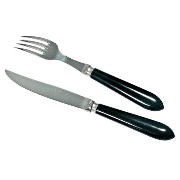 Tipo Cutlery in resin and stainless steel, black, set of 2