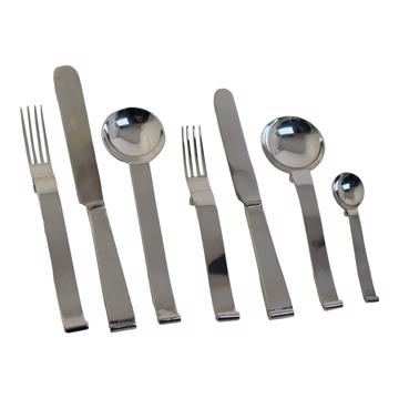 Vague cutlery in silver plated, silver, set of 7 [3]
