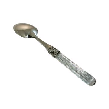 Fidélio spoon in silver plated and cristal, transparent, table