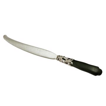 Saba knife in Resin and silver, mat black, dessert [3]