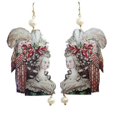 Large marquises Earrings en découpage, multicolor, pierced ear [4]